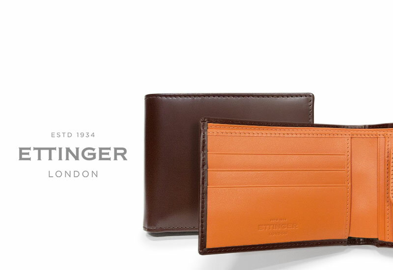 エッティンガー [ETTINGER社公認正規販売店]エッティンガー / ETTINGER ●TAB ( BH141J TAB ) BILLFOLD 3C / C &amp; COIN PURSE w.TAB ビルフォールド / カード＆コインパース タブ付き ( メンズ/レザー/ウォレット/二つ折り財布/小銭入れ )