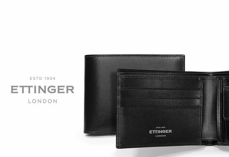 エッティンガー 本革財布 メンズ [ETTINGER社公認正規販売店]エッティンガー / ETTINGER NO CORNERS BLACK COLLECTION●011 ビルフォールド3C / カード＆コインパース 141JR ( メンズ/レザー/ウォレット/二つ折り財布 )