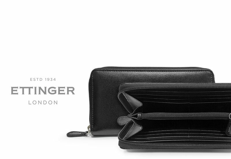 エッティンガー 長財布（メンズ） [ETTINGER社公認正規販売店]エッティンガー / ETTINGER NO CORNERS BLACK COLLECTION●011 ラウンドジップロングウォレット 2051JR ( メンズ/レザー/長財布/札入れ/カード入れ )