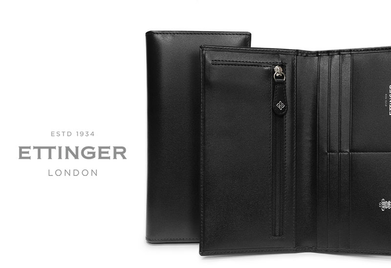 エッティンガー 革財布 メンズ [ETTINGER社公認正規販売店]エッティンガー / ETTINGER NO CORNERS BLACK COLLECTION●011 小銭入れ付き長財布 953A ( 別注/ロングウォレット/レザー/カード入れ/メンズ )