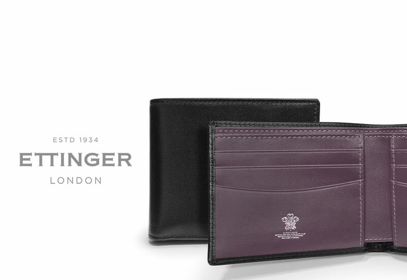 [ETTINGER社公認正規販売店]エッティンガー / ETTINGER ●TAB ( ST030CJTAB ) スターリング・パープルコレクション ロイヤルコレクション ビルフォールド タブ付き ( メンズ/レザー/ウォレット/二つ折り財布 )