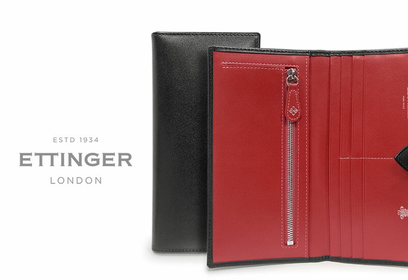 [ETTINGER社公認正規販売店]エッティンガー / ETTINGER ●TAB ( ST953AEJTAB ) スターリング・レッドコレクション 小銭入れ付き長財布 タブ付き LONG WALLET WITH TAB STERLING RED