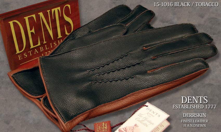 [デンツ社公認販売店]DENTS 手袋 / デンツ手袋 DEERSKIN / ディアスキン ( 鹿革 ) [ BLACK × TOBACCO(HAVANA) ] 15-1016 B/T (B/H) 【楽ギフ_包装】