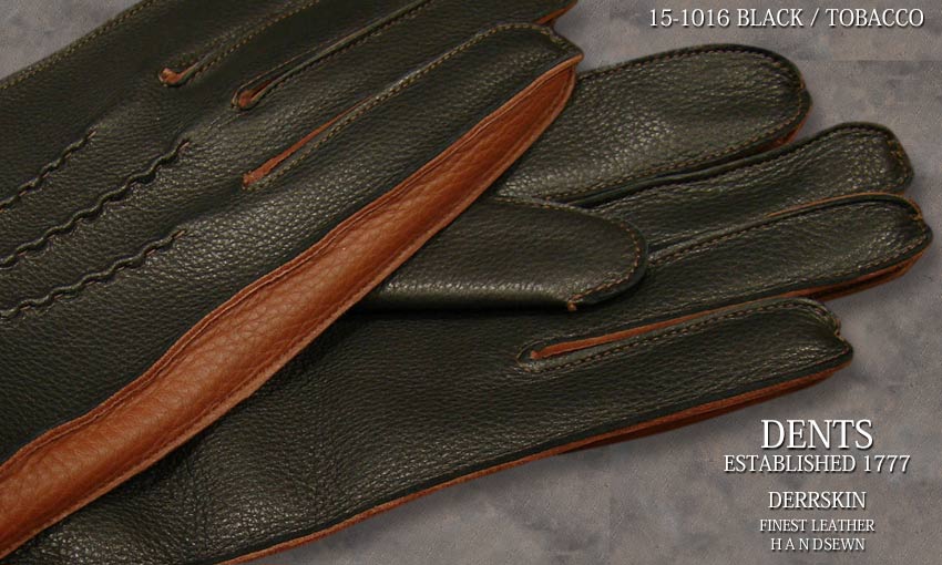 [デンツ社公認販売店]DENTS 手袋 / デンツ手袋 DEERSKIN / ディアスキン ( 鹿革 ) [ BLACK × TOBACCO(HAVANA) ] 15-1016 B/T (B/H) 【楽ギフ_包装】