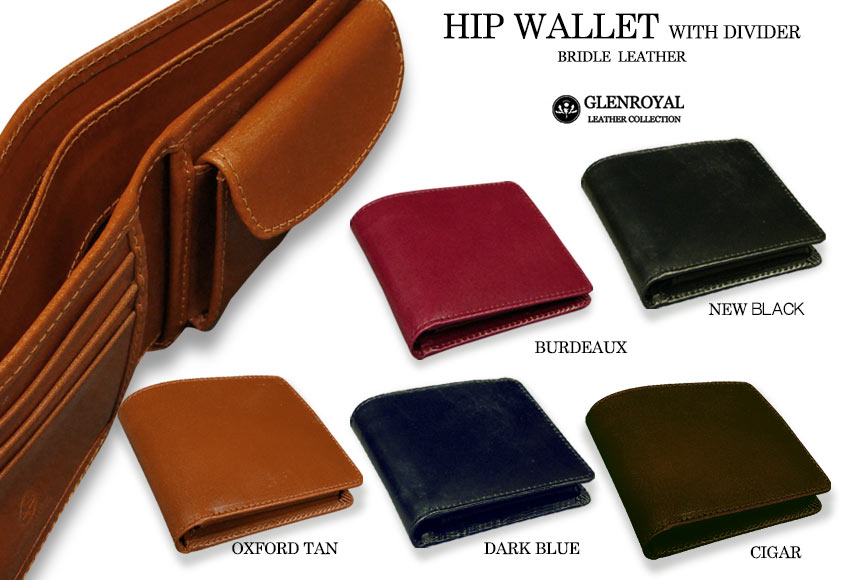 【日本正規輸入代理店商品+メーカー3ヶ月保証あり】グレンロイヤル / GLENROYAL ●HIP WALLET WITH DIVIDER ( 二つ折り財布 ) 03-6171 【楽ギフ_包装】