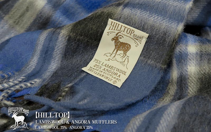 HILLTOP / ヒルトップ マフラー LAMBSWOOL & ANGORA MUFFLERS ( FAH 262 DUNDONALD / ブルー系チェック ) 【楽ギフ_包装】