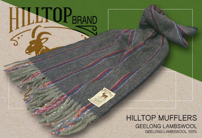 HILLTOP / ヒルトップ マフラー LAMBSWOOL MUFFLERS FAH 01930 A1 NAVY ( ネイビーストライプ ) 【楽ギフ_包装】