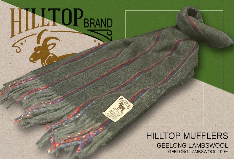 HILLTOP / ヒルトップ マフラー LAMBSWOOL MUFFLERS FAH 01930 A2 CHARCOAL ( チャコールストライプ ) 【楽ギフ_包装】