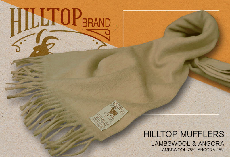 HILLTOP / ヒルトップ マフラー LAMBSWOOL & ANGORA MUFFLERS ( MUSHROOM / グレージュ系無地 ) 【楽ギフ_包装】