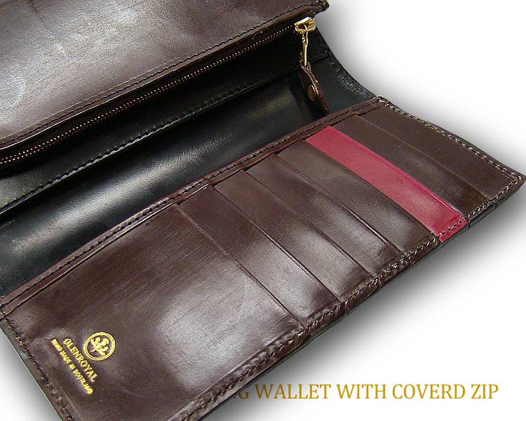 【日本正規輸入代理店商品+メーカー3ヶ月保証あり】グレンロイヤル / GLENROYAL ■LONG WALLET WITH COVERD ZIP 03-5594 ●015 ( NEW BLACK×CIGAR×BORDEAUX ) [ 完全限定入荷商品 ] ラウンドファスナー小銭入れ付き長財布