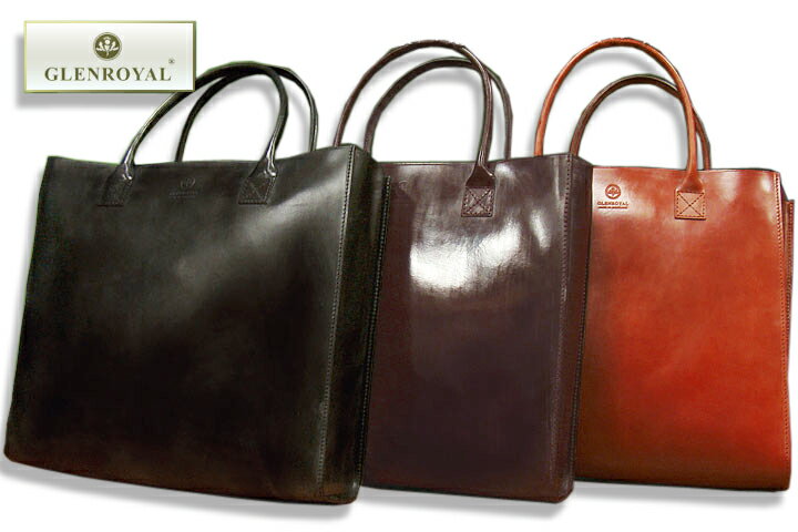 グレンロイヤル / GLENROYAL ●ブライドルレザー ビッグトートバッグ LEATHER TOTE BAG ( L ) 01-3792 ( メンズ/手提げ/革製鞄/大きめサイズ )