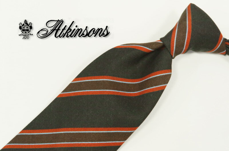 英国プレステージ【ATKINSONS/リチャード・アトキンソン/ストライプ レジメンタルネクタイ】 ( 3070-4 ) 【楽ギフ_包装】