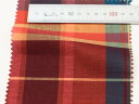 オリジナルオーダーシャツ●FM12816エンジ系マドラスチェック柄 インドマドラス40番手単糸 × 40番手単糸 100%cotton