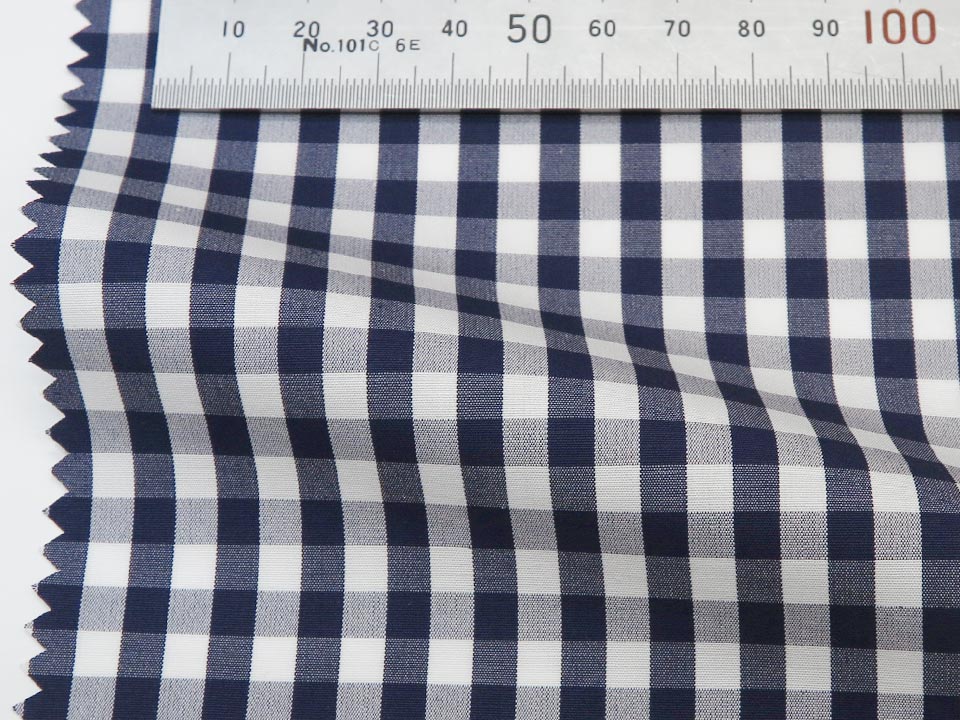 オリジナルオーダーシャツ●FM84741ホワイト×ネイビーのギンガムチェック ブロードクロス【The Royal Caribbean Cotton Silver】100番手双糸x100番手双糸 100%Cotton