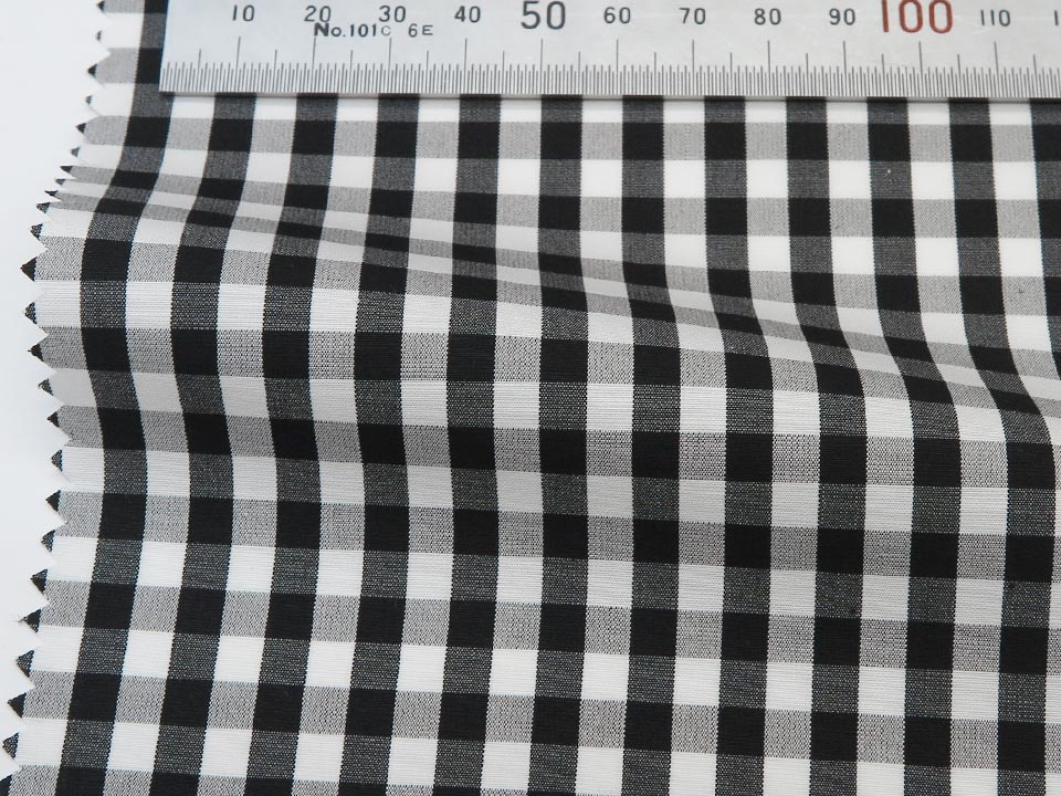 オリジナルオーダーシャツ●FM84742ホワイト×ブラックのギンガムチェック ブロードクロス【The Royal Caribbean Cotton Silver】100番手双糸x100番手双糸 100%Cotton