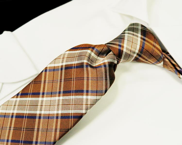 ★スーパーTIME SALE★【 RING JACKET / リングヂャケット 】 チェックタイ ( 15s19 ) ( ネイビー系×ホワイト×ブラウン系 ) ( ネクタイ / 日本製 )【楽ギフ_包装】