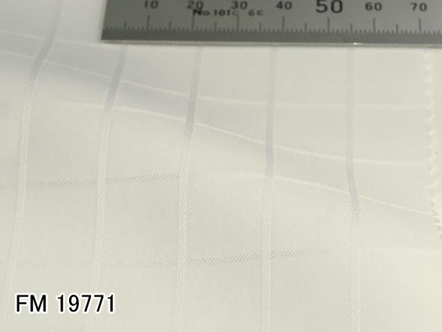 オリジナルオーダーシャツ●FM19771白のウィンドウペーン織り柄　Wrinkle Free / リンクルフリー　100番双糸 100%cotton