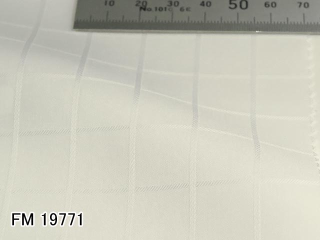 オリジナルオーダーシャツ●FM19771白のウィンドウペーン織り柄 Wrinkle Free / リンクルフリー 100番双糸 100%cotton