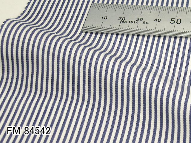 オリジナルオーダーシャツ●FM84542白×ネイビーのストライプ 100番手双糸 100%cotton