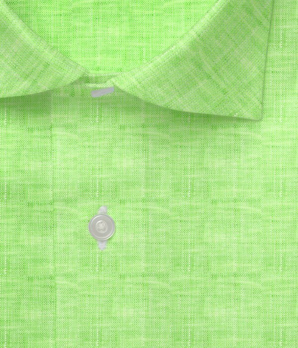 オリジナルオーダーシャツ●FM82755麻グリーン無地(杢調)60番単糸×60番単糸100%Linen Headmans Linen