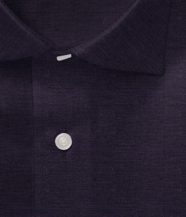 オリジナルオーダーシャツ●FM82756麻ネイビー無地(杢調)60番単糸×60番単糸100%Linen Headmans Linen