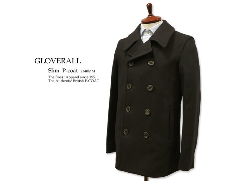 グローバーオール ピーコート メンズ GLOVERALL / Slim P-COAT スリム ピーコート [ 2140MM ]メンズ コート(ダークネイビー）