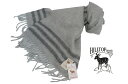 HILLTOP / ヒルトップ マフラー Lambswool×Angora MUFFLERS ( ミディアムグレー地に黒系のボーダー柄 )fah04276A6G...