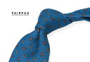 ■TRAD SALE!【 FAIRFAX / フェアファクス 】コットン小紋ネクタイ ●ブルー系ヘリンボーン地にダークピンク系×ライトグレー小紋タイ/ ネクタイ...