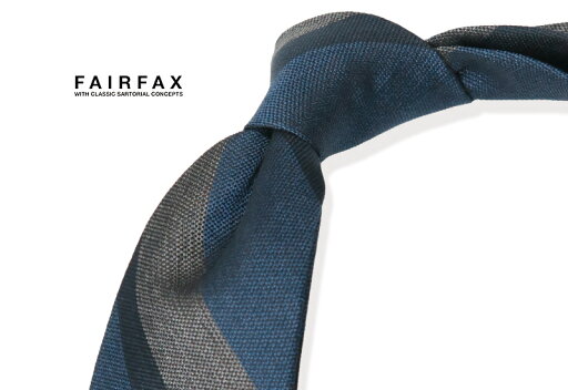 【 FAIRFAX / フェアファクス 】スレートネイビー×杢グレー×濃紺のストライプ柄ネクタイ ( レジメンタルネクタイ ) ●( FAS-1334 ) 【楽ギフ_包装】 【 FAIRFAX / フェアファクス 】スレートネイビー×杢グレー×濃紺のストライプ柄ネクタイ ( レジメンタルネクタイ ) ●( FAS-1334 ) 【楽ギフ_包装】
