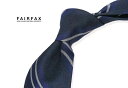 ■TRAD SALE!【 FAIRFAX / フェアファクス 】杢調ネイビー地にブルー×オフホワイトのストライプ柄ネクタイ ( レジメンタルネクタイ ) ●( ...
