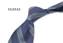 ■TRAD SALE!【 FAIRFAX / フェアファクス 】ラベンダー×サテン調サックスブルー×オフホワイトのストライプ柄ネクタイ ( レジメンタルネクタイ...