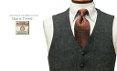 OddVest / 襟なしオッドベスト ( 限定商品 ) [ Harris Tweed ] ハリスツイード ベスト ( 襟なし型 ) ME-59 ブルー系ヘリンボーン× 赤×イエローオーカー系ミックス