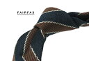 ■TRAD SALE!【 FAIRFAX / フェアファクス 】濃紺×ブラウン×オフホワイトのストライプネクタイ ( レジメンタルネクタイ ) ●( FAS-1...