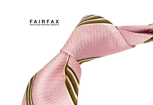 【 FAIRFAX / フェアファクス 】ピンク織り地にブラウン×オフホワイトのストライプネクタイ ( レジメンタルネクタイ ) ●( FAS-1710 ) 【楽ギフ_包装】 【 FAIRFAX / フェアファクス 】ピンク織り地にブラウン×オフホワイトのストライプネクタイ ( レジメンタルネクタイ ) ●( FAS-1710 ) 【楽ギフ_包装】