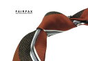 ■TRAD SALE!【 FAIRFAX / フェアファクス 】ダークブラウン×テラコッタブラウン×オフホワイト×グレーのストライプネクタイ ( レジメンタルネ...