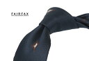 ■TRAD SALE!【 FAIRFAX / フェアファクス 】小紋 ●濃紺ヘリンボーン織り地にブラウン×オフホワイトの小紋タイ/ ネクタイ ( FAK-135...