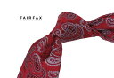 ■TRAD SALE!【 FAIRFAX / フェアファクス 】小紋 ●レッド地にサックスブルーのペイズリー柄小紋タイ/ ネクタイ ( FAK-1672 ) 【...