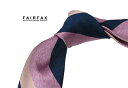 ■TRAD SALE!【 FAIRFAX / フェアファクス 】杢調ネイビー×サテン調サーモンピンク×杢調ピンクのストライプ柄ネクタイ ( レジメンタルネクタイ...