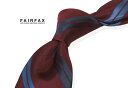 ■TRAD SALE!【 FAIRFAX / フェアファクス 】ワイン地にネイビー×ロイヤルブルーのストライプネクタイ ( レジメンタルネクタイ ) ●( FA...