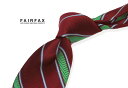 ■TRAD SALE!【 FAIRFAX / フェアファクス 】ワインレッド地にライムグリーン×オフホワイトのストライプネクタイ ( レジメンタルネクタイ ) ●( FAS-1495 ) 【楽ギフ_包装】(4)