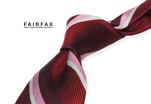 【 FAIRFAX / フェアファクス 】杢調ワインレッド×ピンク×オフホワイトのストライプネクタイ ( レジメンタルネクタイ ) ●( FAS-1544 ) 【楽ギフ_包装】 【 FAIRFAX / フェアファクス 】杢調ワインレッド×ピンク×オフホワイトのストライプネクタイ ( レジメンタルネクタイ ) ●( FAS-1544 ) 【楽ギフ_包装】