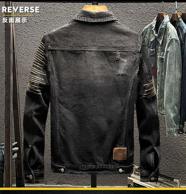 デニムジャケット メンズ ジージャン Gジャン 男性 アウター ダメージ ブルゾン ウォッシュ 上着 バイクジャケット カジュアル 春秋 送料無料