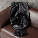 レザーパンツ メンズ 本革パンツ レザーバイクパンツ 牛革 チャップス お兄系 バイクズボン 皮パンツ ライダースパンツ ズボン パンツ 秋冬 送料無料