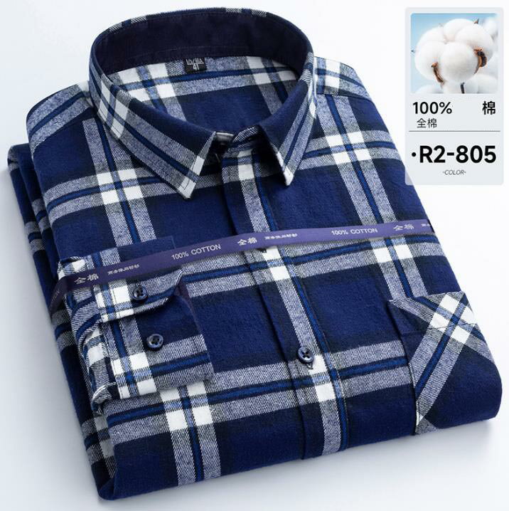 乐天商城 - チェックシャツ メンズ ネルシャツ 全6色 灰色 秋冬シャツ Yシャツ カジュアル 折り襟シャツ 紳士服 長袖シャツ 春服 秋物 冬物 青色 送料無料
