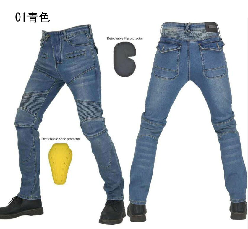 バイクパンツ バイクジーンズ メンズ デニムパンツ ジーパン バイク用パンツ ライダーパンツ 春夏秋 膝パッド装備 レーシングパンツ ライディングパンツ 送料無料 メンズ fukusyou-10002346 福祥 楽天市場店 サンプル画像2