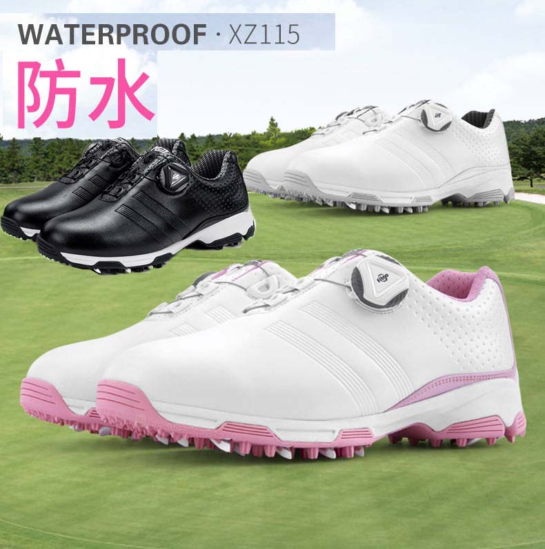 ゴルフシューズ ゴルフスニーカー レディース 春夏秋用 メンズ 秋冬用 BOA ダイヤル式 3色 黒色白色 ピ..