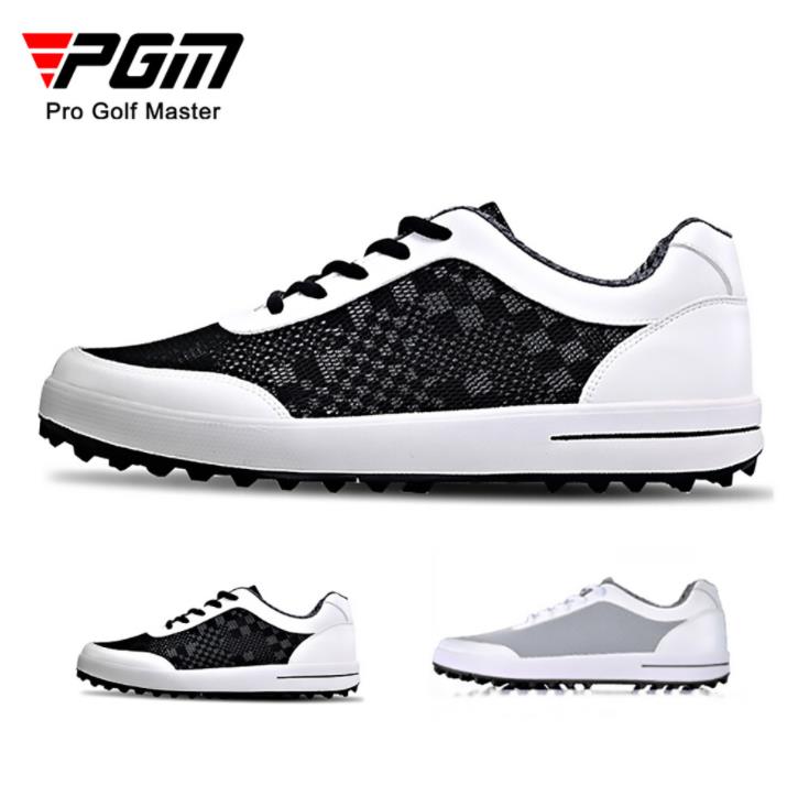 ゴルフシューズ ゴルフスニーカー メンズ 春夏秋用 靴ひも式 3色 黒白色 白灰色 スパイクレス 練習場用..