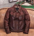 本革ジャケット レザージャケット メンズ バイクジャケット 山羊革 ヴィンテージ ライディング バイクウェア 折り襟 シルエット 秋冬用 防風耐磨 大きいサイズ...