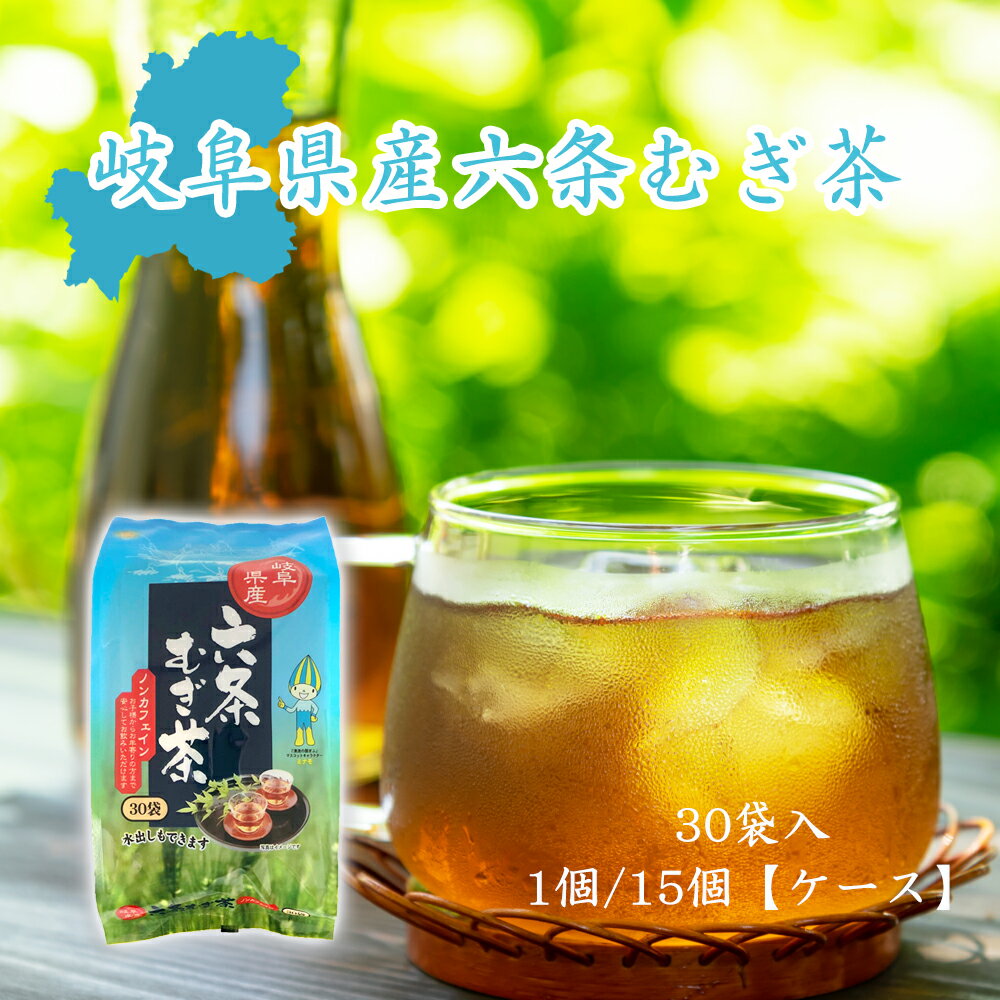 楽天創業明治七年 伝統継承 福玉米粒麦岐阜県産六条麦茶ティーバッグ8.5g×30バッグ 単品 / ケース販売 ノンカフェイン 六条大麦 水出し 煮出し 麦茶 お茶 国産 国内産 遠赤焙煎 無添加 家庭用 大容量 業務用 夏