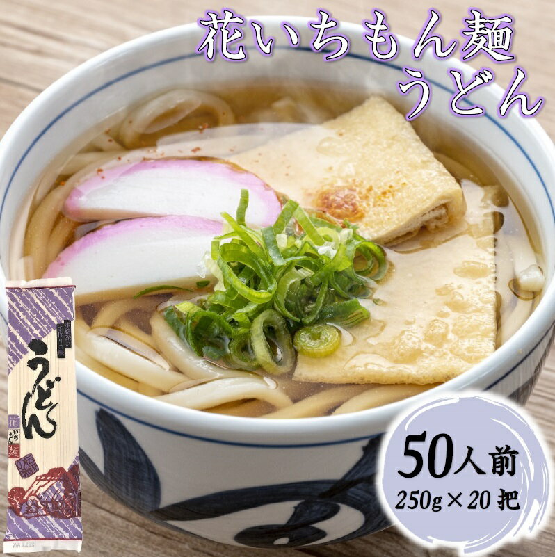 花いちもん麺 うどん 250g×20把 乾麺 無添加 饂飩 ギフト 大容量 お徳用 業務用 送料無料 保存食 ケース1把あたり￥135